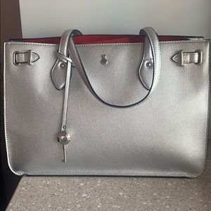 London Fog silver tote! Never used!!